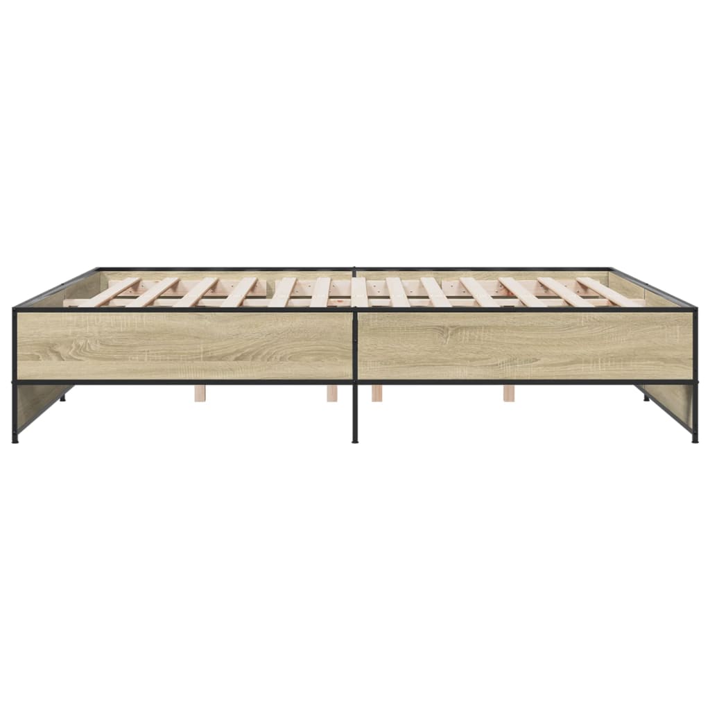 Giroletto Rovere Sonoma 200x200 cm Legno Multistrato e Metallo | homemem39