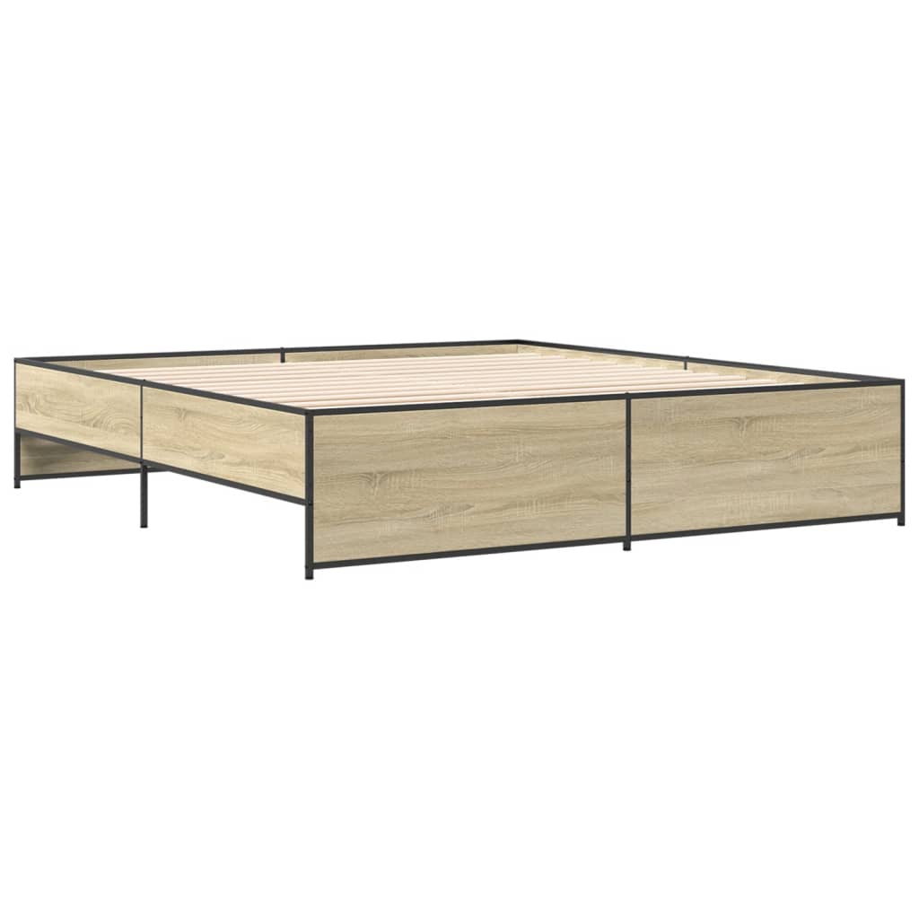Giroletto Rovere Sonoma 200x200 cm Legno Multistrato e Metallo | homemem39