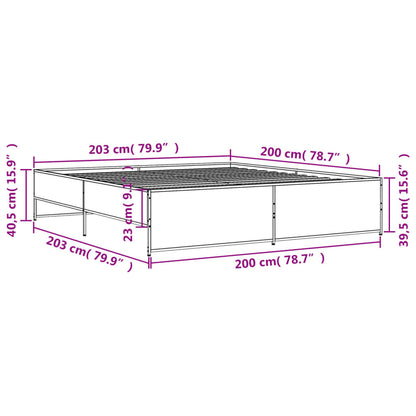 Giroletto Rovere Sonoma 200x200 cm Legno Multistrato e Metallo | homemem39
