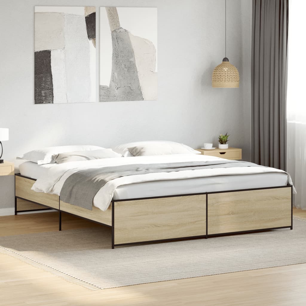 Giroletto Rovere Sonoma 200x200 cm Legno Multistrato e Metallo | homemem39
