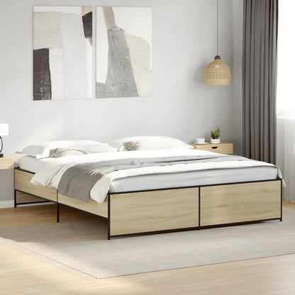 Giroletto Rovere Sonoma 200x200 cm Legno Multistrato e Metallo | homemem39