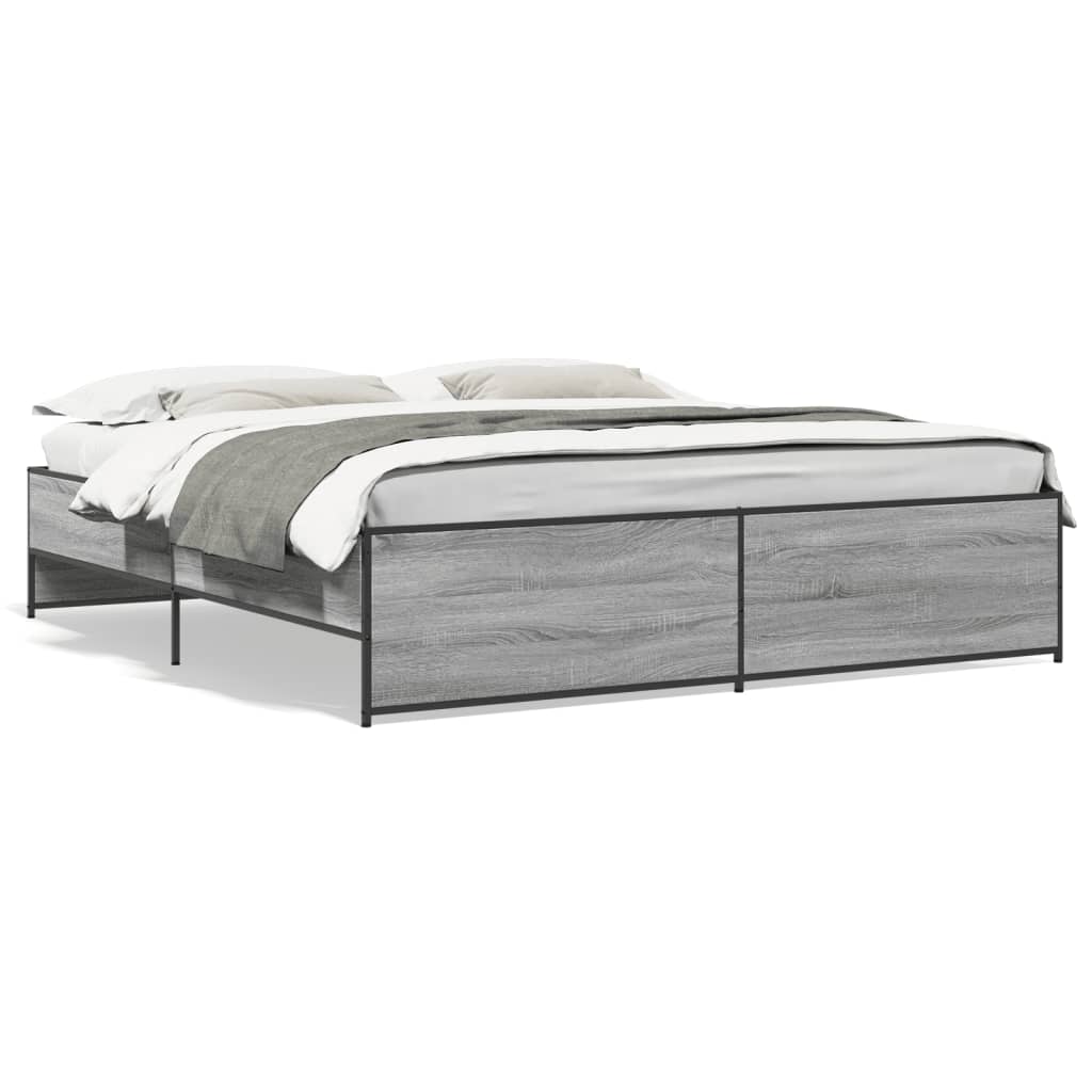 Giroletto Grigio Sonoma 200x200 cm in Legno Multistrato Metallo | homemem39