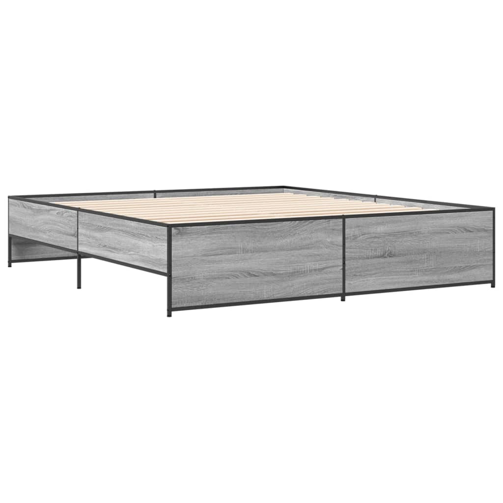 Giroletto Grigio Sonoma 200x200 cm in Legno Multistrato Metallo | homemem39