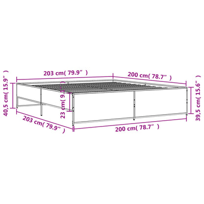 Giroletto Grigio Sonoma 200x200 cm in Legno Multistrato Metallo | homemem39
