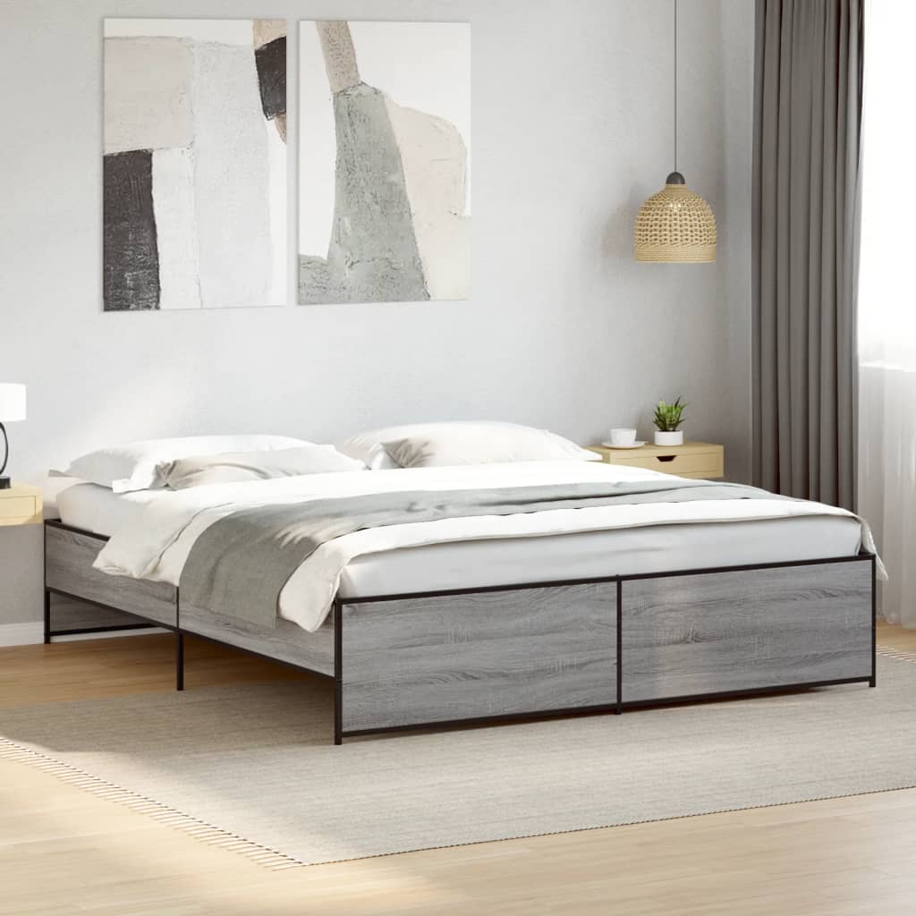 Giroletto Grigio Sonoma 200x200 cm in Legno Multistrato Metallo | homemem39