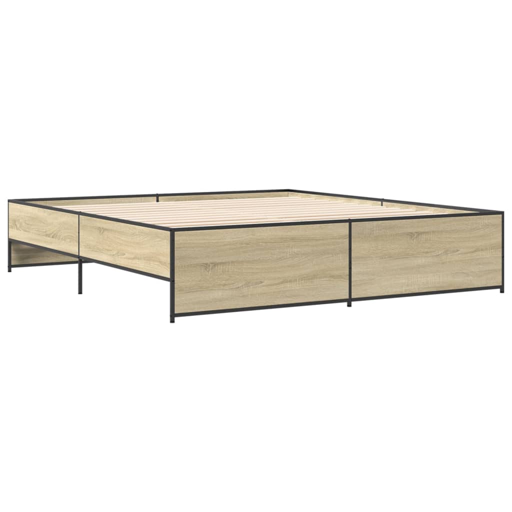 Giroletto Rovere Sonoma 180x200 cm in Legno Multistrato Metallo | homemem39