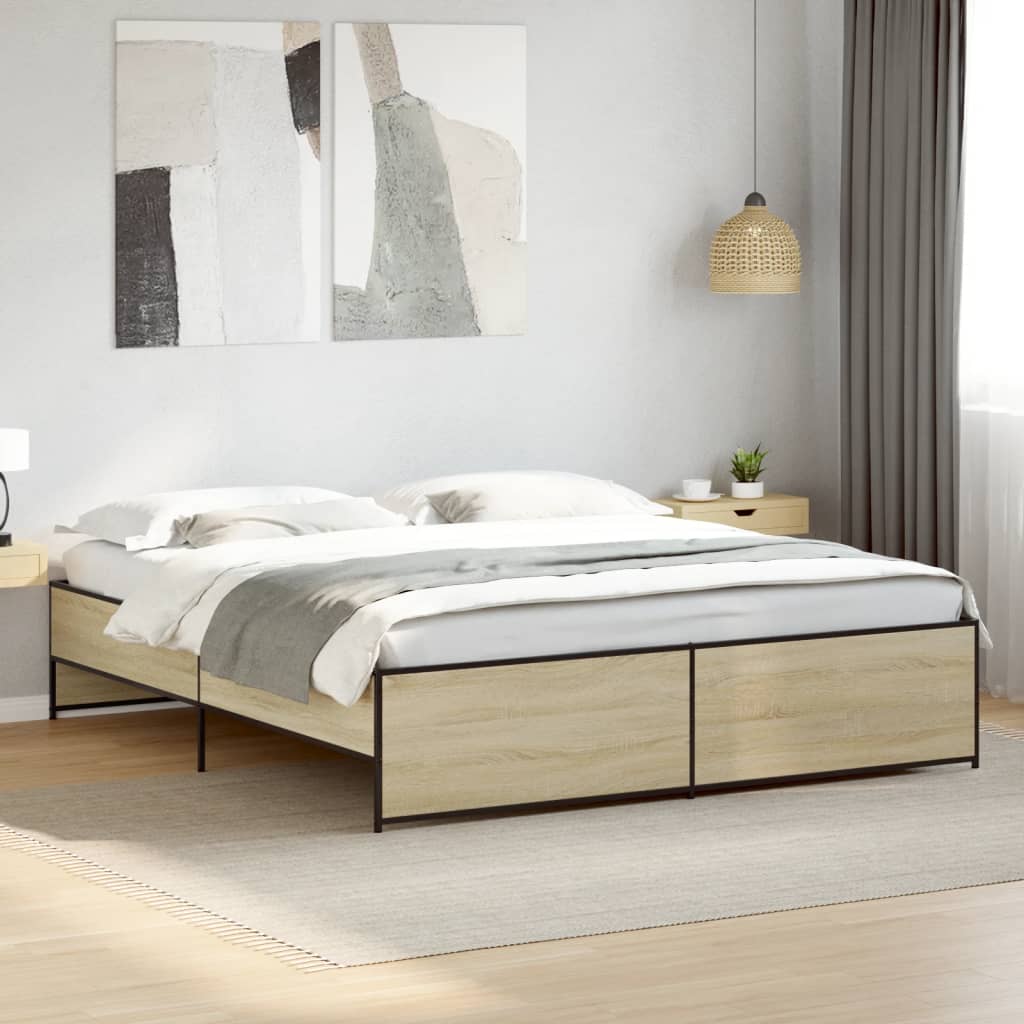 Giroletto Rovere Sonoma 180x200 cm in Legno Multistrato Metallo | homemem39