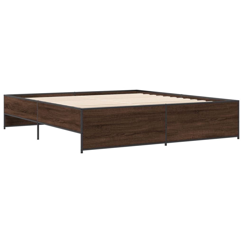 Giroletto Rovere Marrone 180x200cm in Legno Multistrato Metallo | homemem39