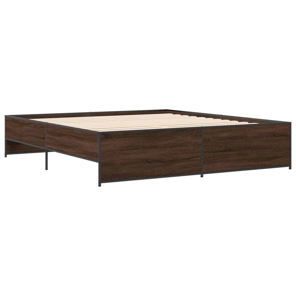 Giroletto Rovere Marrone 180x200cm in Legno Multistrato Metallo | homemem39