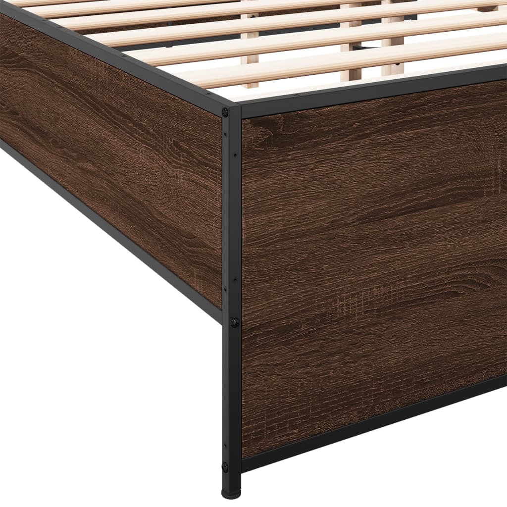 Giroletto Rovere Marrone 180x200cm in Legno Multistrato Metallo | homemem39