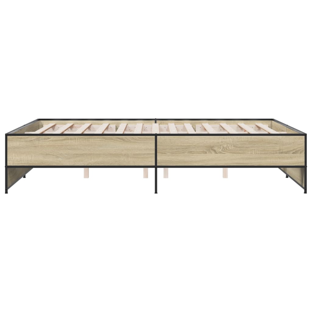 Giroletto Rovere Sonoma 160x200 cm in Legno Multistrato Metallo | homemem39