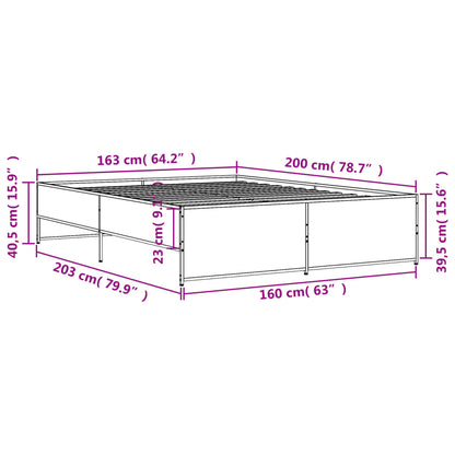 Giroletto Rovere Fumo 160x200 cm in Legno Multistrato Metallo | homemem39