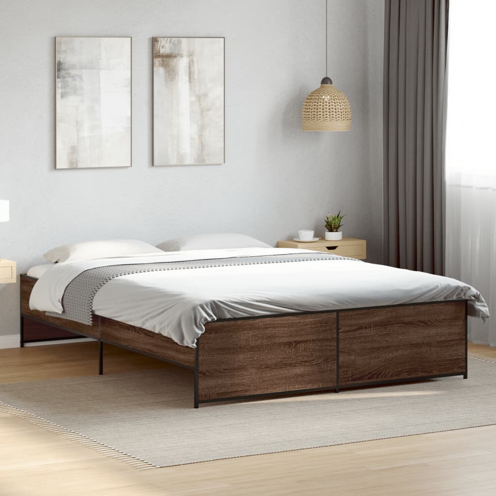 Giroletto Rovere Marrone 160x200cm in Legno Multistrato Metallo | homemem39