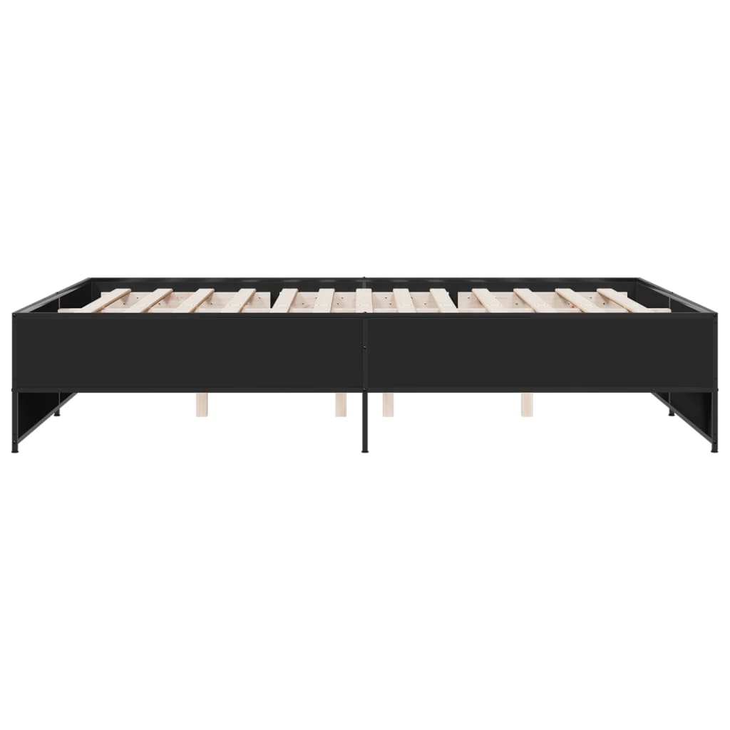 Giroletto Nero 150x200 cm in Legno Multistrato e Metallo | homemem39
