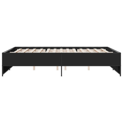 Giroletto Nero 150x200 cm in Legno Multistrato e Metallo | homemem39