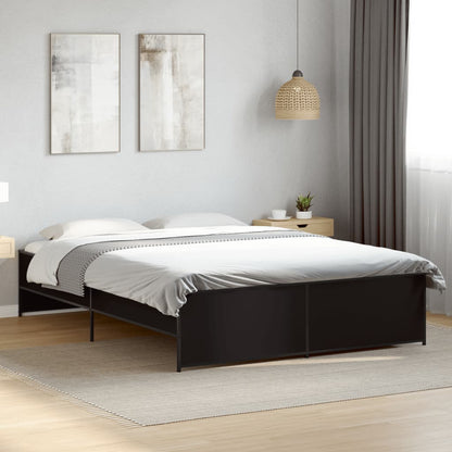 Giroletto Nero 150x200 cm in Legno Multistrato e Metallo | homemem39