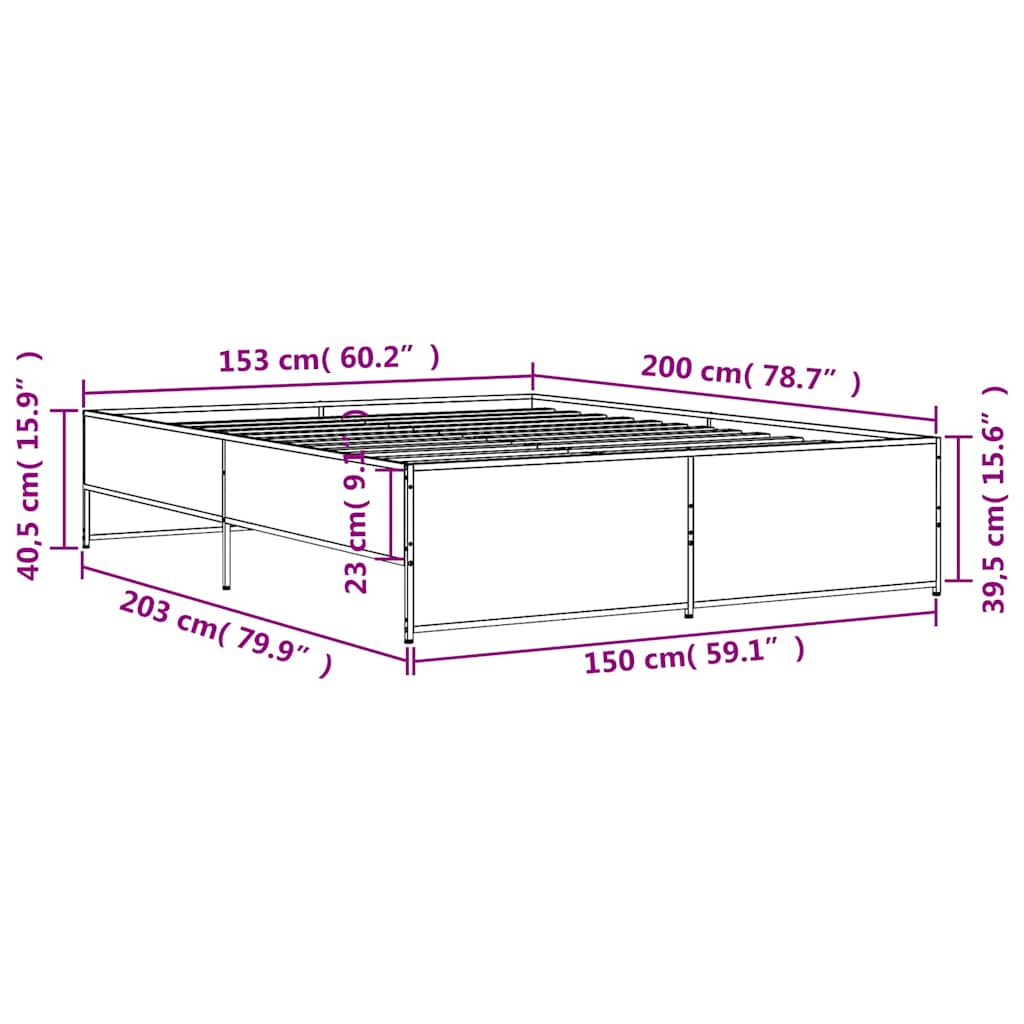 Giroletto Rovere Fumo 150x200 cm in Legno Multistrato Metallo | homemem39