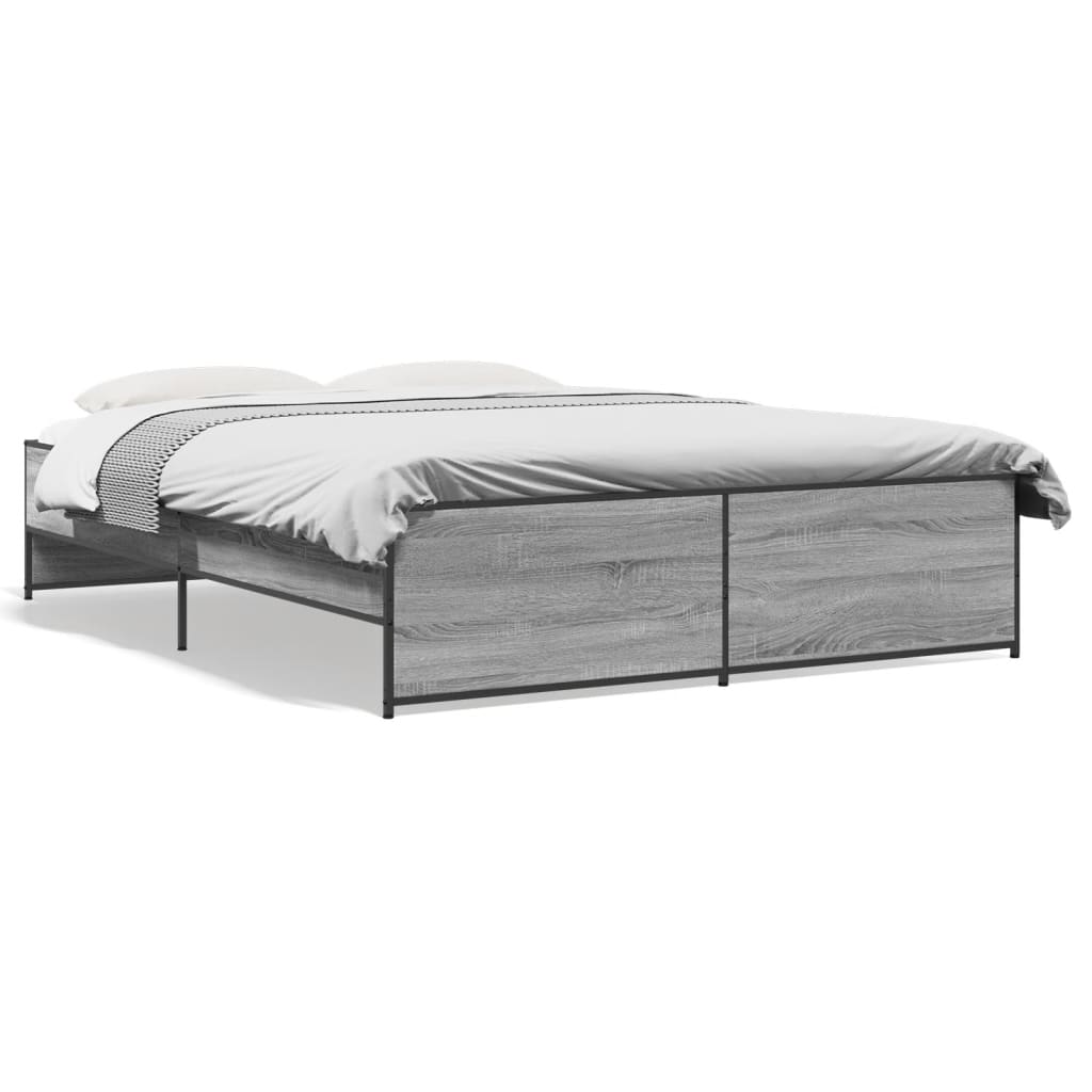 Giroletto Grigio Sonoma 150x200 cm in Legno Multistrato Metallo | homemem39