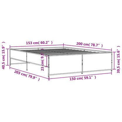 Giroletto Grigio Sonoma 150x200 cm in Legno Multistrato Metallo | homemem39