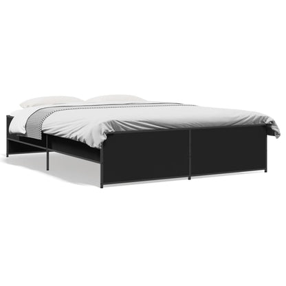 Giroletto Nero 140x200 cm in Legno Multistrato e Metallo | homemem39