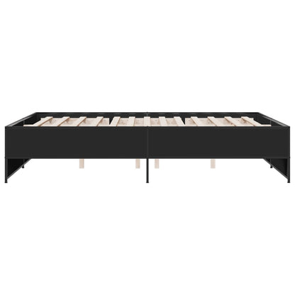 Giroletto Nero 140x200 cm in Legno Multistrato e Metallo | homemem39