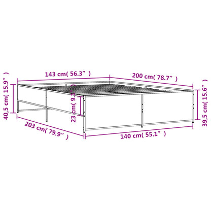 Giroletto Nero 140x200 cm in Legno Multistrato e Metallo | homemem39