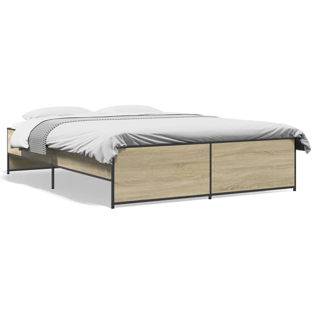 Giroletto Rovere Sonoma 140x200 cm in Legno Multistrato Metallo | homemem39