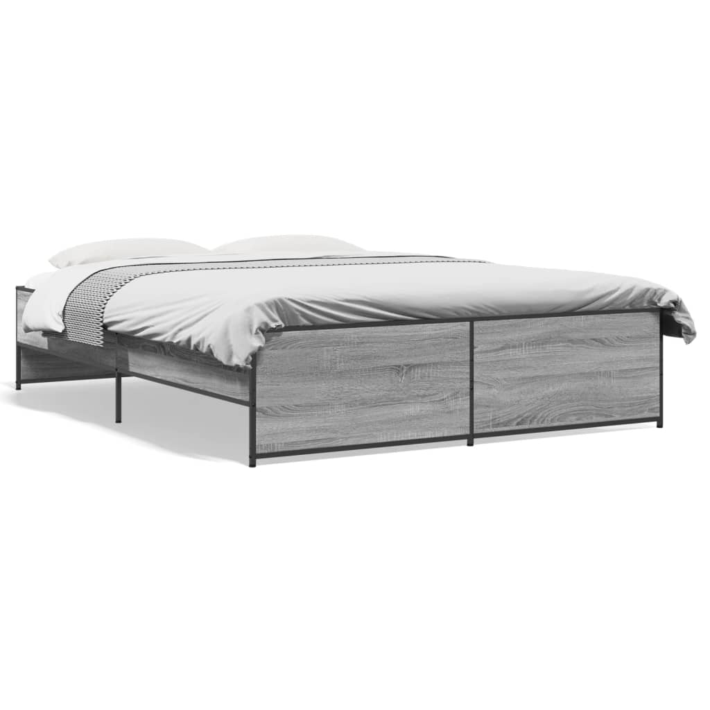 Giroletto Grigio Sonoma 140x200 cm in Legno Multistrato Metallo | homemem39