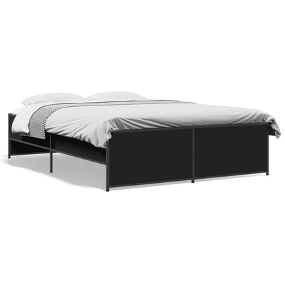 Giroletto Nero 120x200 cm in Legno Multistrato e Metallo | homemem39