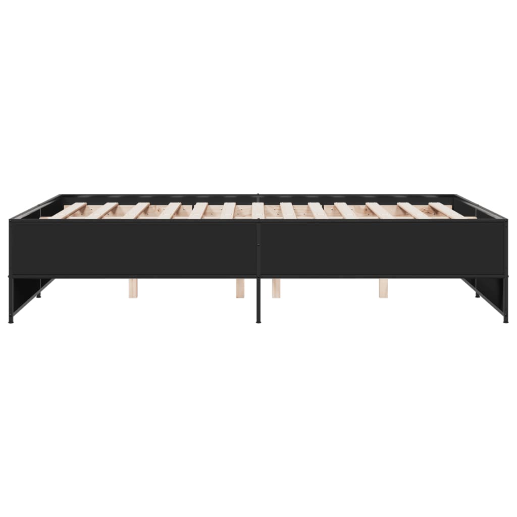 Giroletto Nero 120x200 cm in Legno Multistrato e Metallo | homemem39