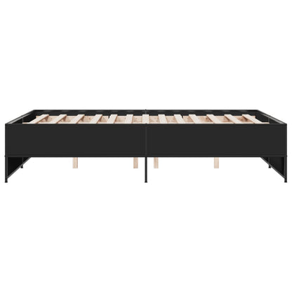 Giroletto Nero 120x200 cm in Legno Multistrato e Metallo | homemem39