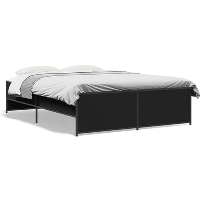 Giroletto Nero 140x190 cm in Legno Multistrato e Metallo | homemem39