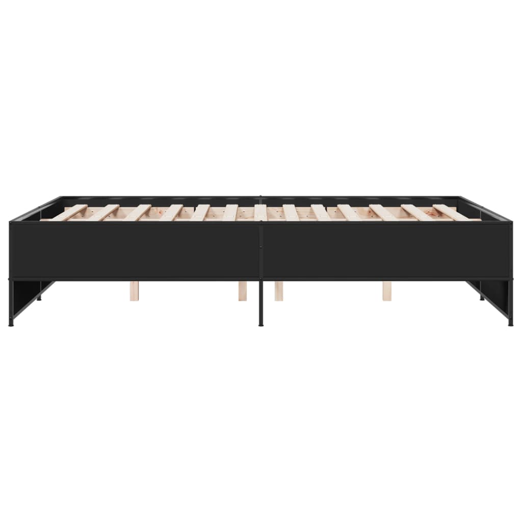 Giroletto Nero 140x190 cm in Legno Multistrato e Metallo | homemem39