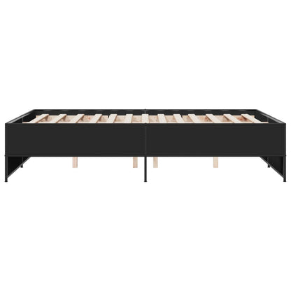Giroletto Nero 140x190 cm in Legno Multistrato e Metallo | homemem39