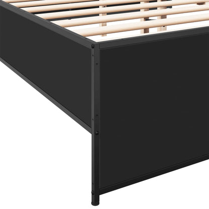 Giroletto Nero 140x190 cm in Legno Multistrato e Metallo | homemem39