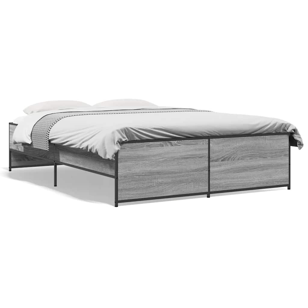 Giroletto Grigio Sonoma 140x190 cm in Legno Multistrato Metallo | homemem39