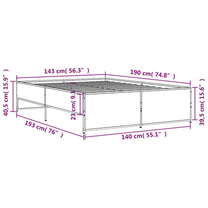 Giroletto Grigio Sonoma 140x190 cm in Legno Multistrato Metallo | homemem39