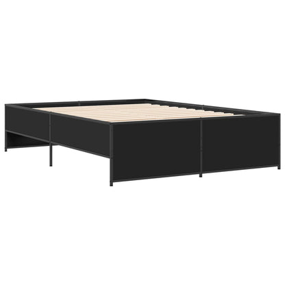 Giroletto Nero 135x190 cm in Legno Multistrato e Metallo | homemem39