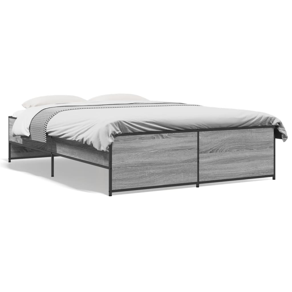 Giroletto Grigio Sonoma 135x190 cm in Legno Multistrato Metallo | homemem39