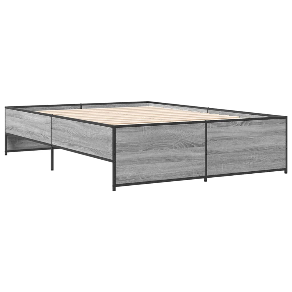 Giroletto Grigio Sonoma 135x190 cm in Legno Multistrato Metallo | homemem39