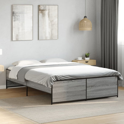 Giroletto Grigio Sonoma 135x190 cm in Legno Multistrato Metallo | homemem39