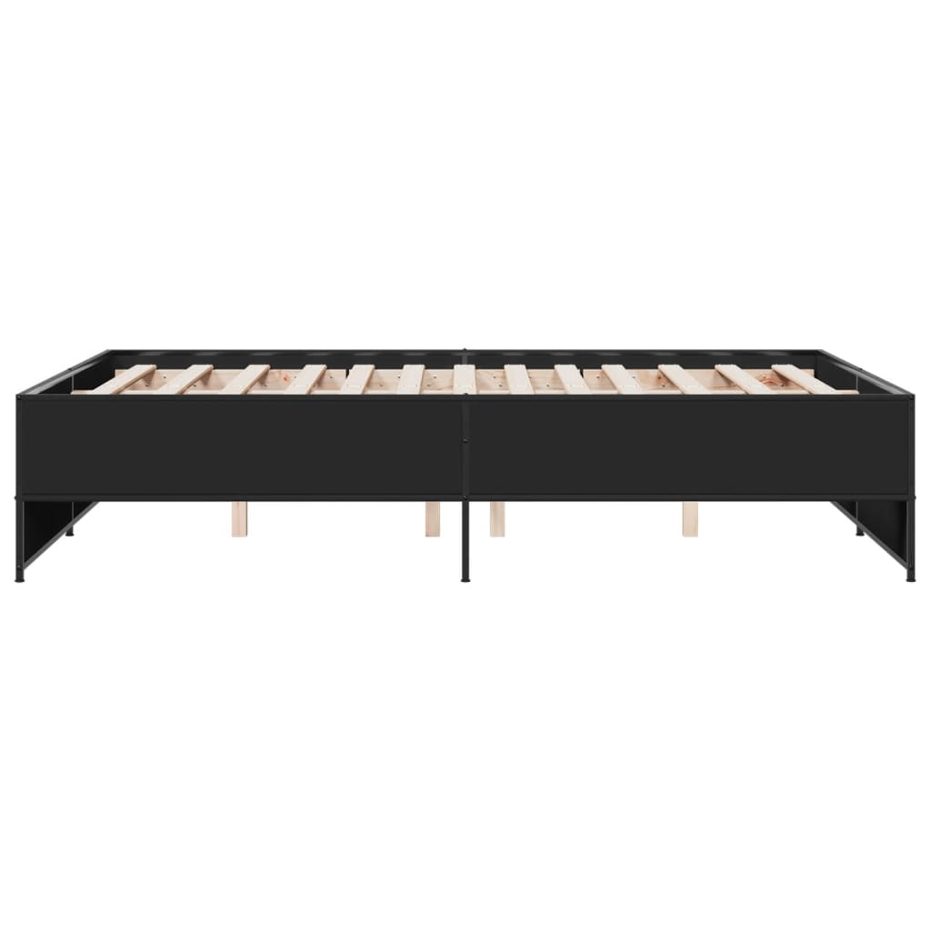 Giroletto Nero 120x190 cm in Legno Multistrato e Metallo | homemem39