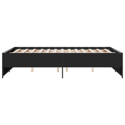 Giroletto Nero 120x190 cm in Legno Multistrato e Metallo | homemem39