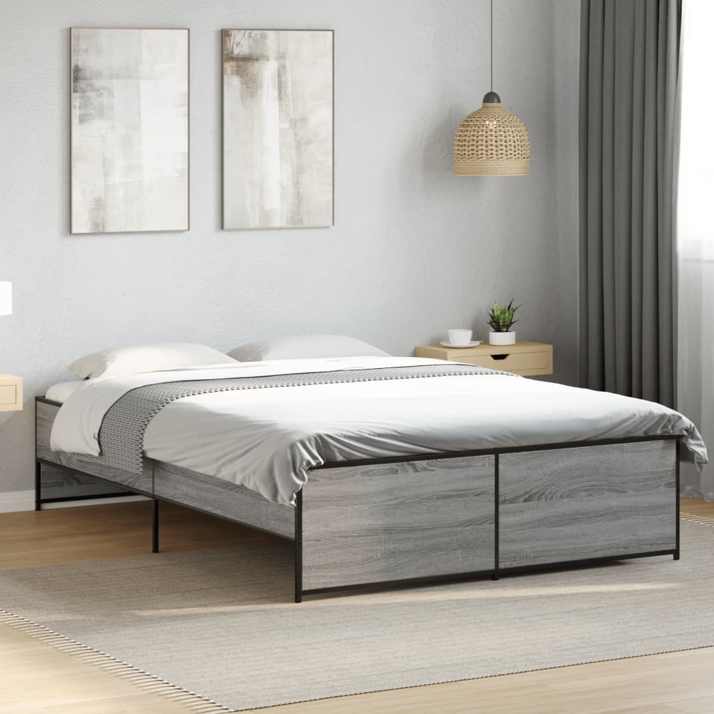 Giroletto Grigio Sonoma 120x190 cm in Legno Multistrato Metallo | homemem39
