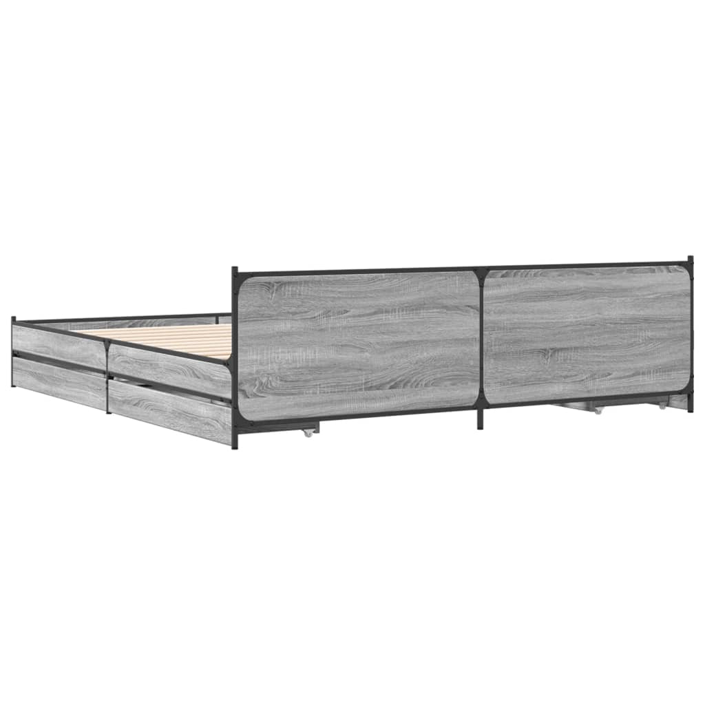 Giroletto Cassetti Grigio Sonoma 200x200 cm Legno Multistrato - homemem39