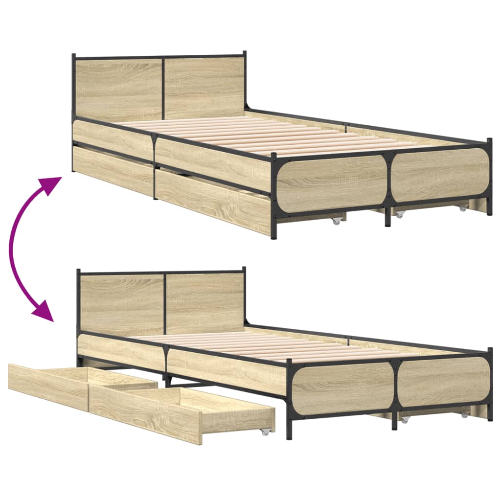 Giroletto Cassetti Rovere Sonoma 75x190 cm Legno Multistrato | homemem39