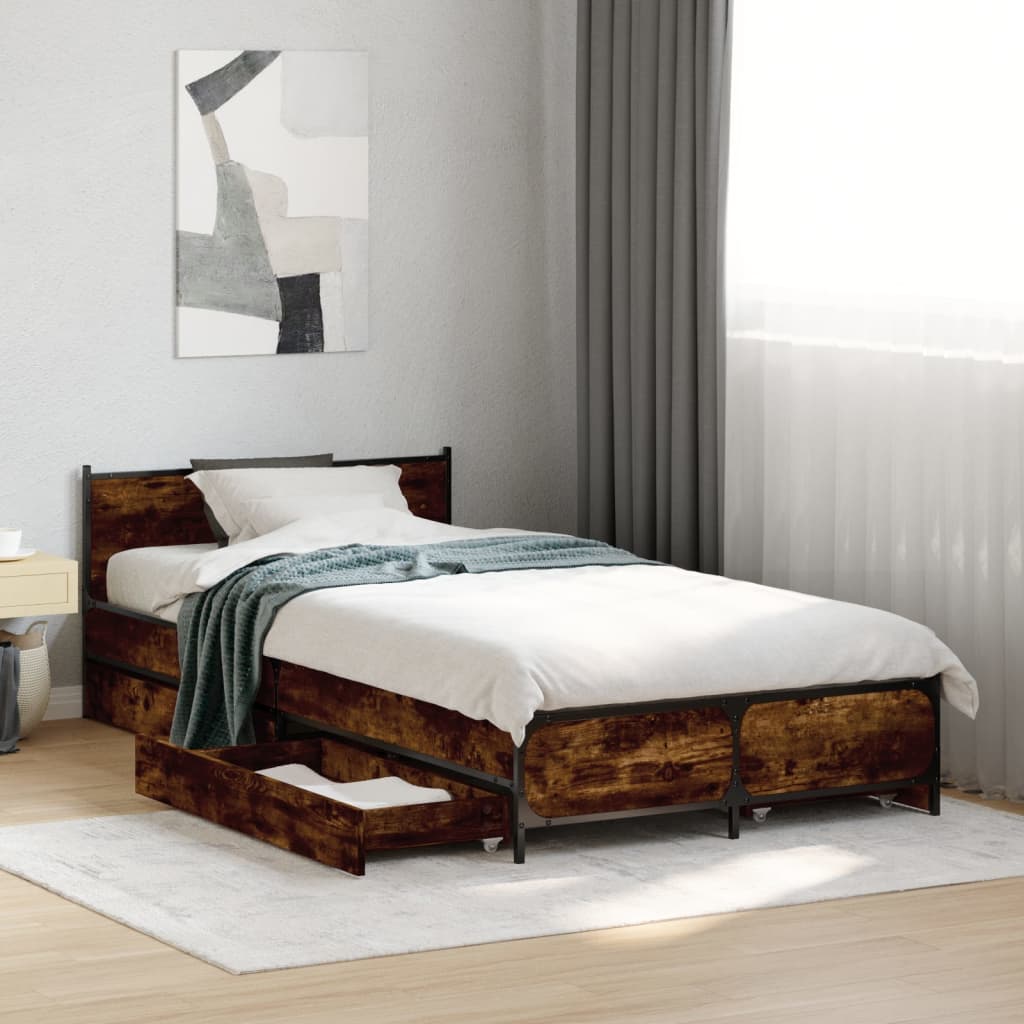 Giroletto con Cassetti Rovere Fumo 75x190 cm Legno Multistrato | homemem39