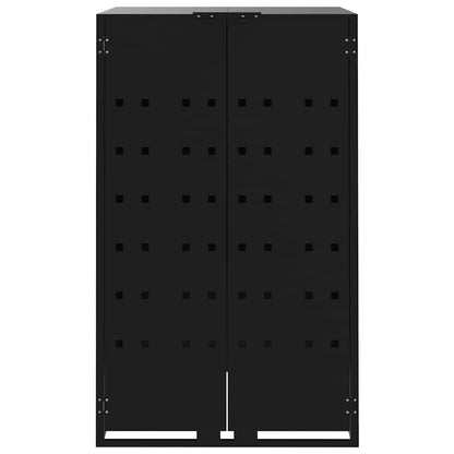 Copribidone con Ruote per 5 Bidoni Nera 345x79x117cm in Acciaio - homemem39