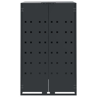 Copribidone con Ruote 3 Bidoni Antracite 207x79x117cm Acciaio - homemem39