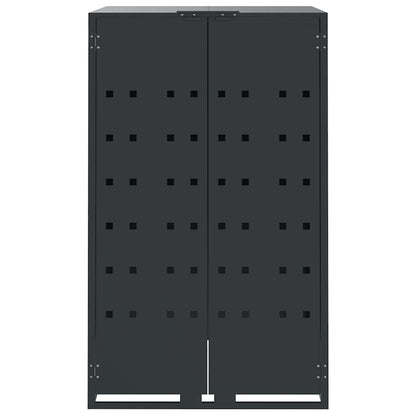 Copribidone con Ruote 4 Bidoni Antracite 276x79x117cm Acciaio - homemem39